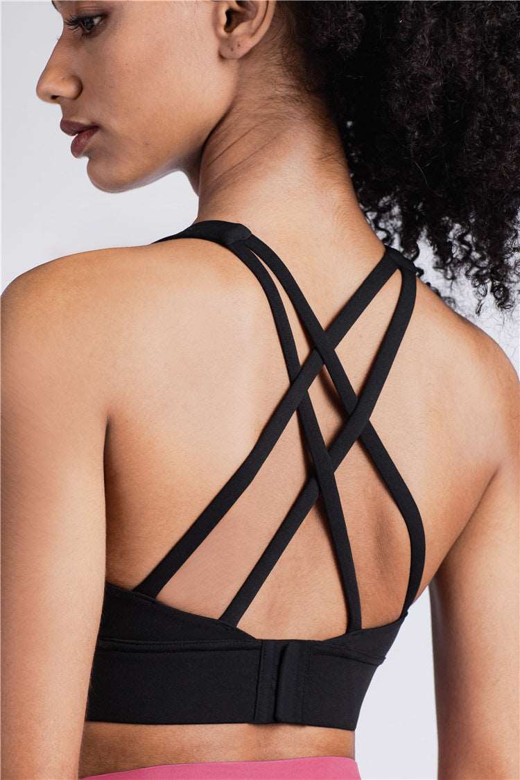 Sujetador Deportivo Ajustable Push Up con Tiras Cruzadas