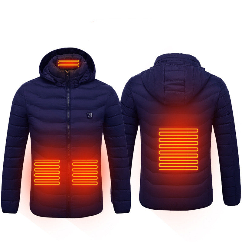 Elegante Chaqueta Calefactable Con Capucha