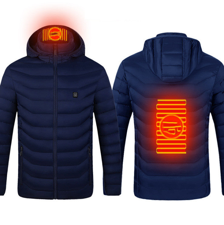 Elegante Chaqueta Calefactable Con Capucha