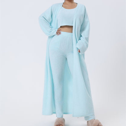 Acogedor Conjunto de Pijama de 3 Piezas para otoño-invierno
