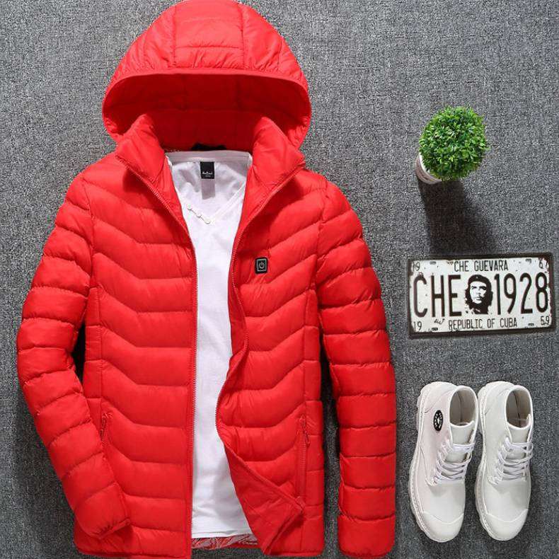 Elegante Chaqueta Calefactable Con Capucha