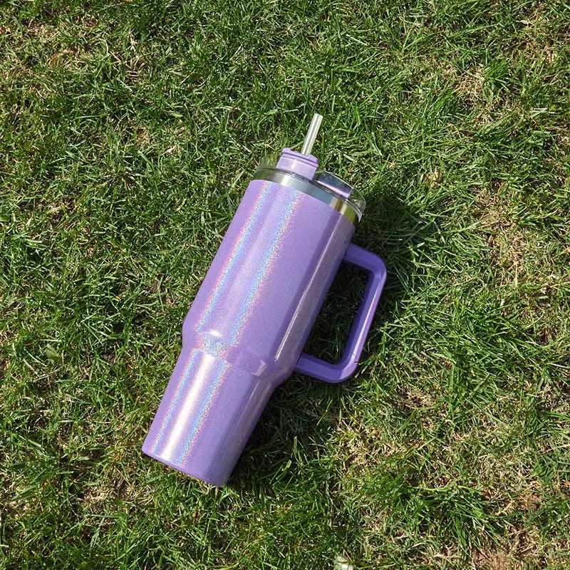 Taza de Vieja Isotérmica de Acero con Pajita