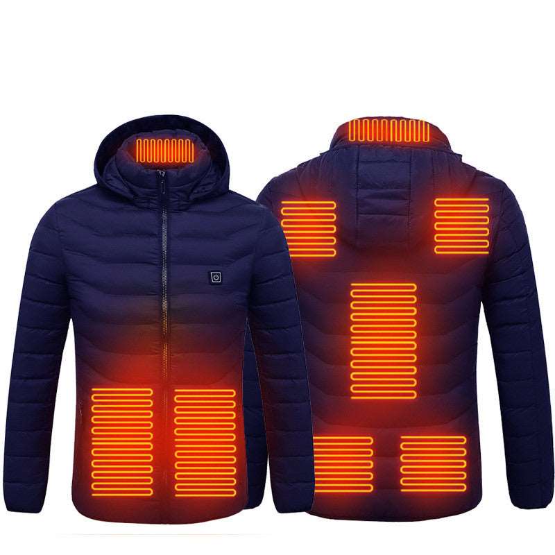 Elegante Chaqueta Calefactable Con Capucha