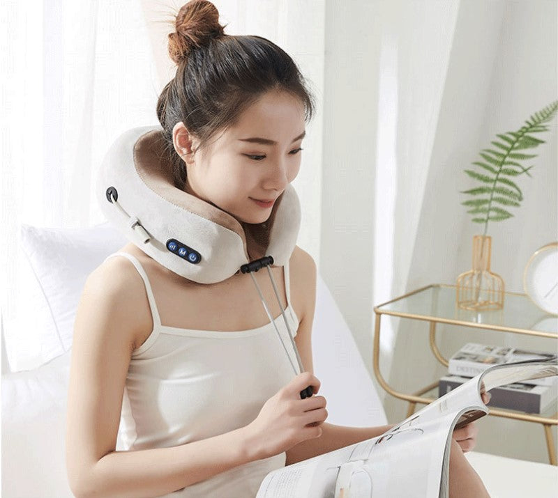 Almohada de Masaje en Forma de U para Cervical y Relajación