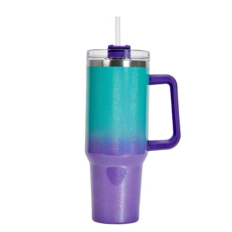 Taza de Vieja Isotérmica de Acero con Pajita