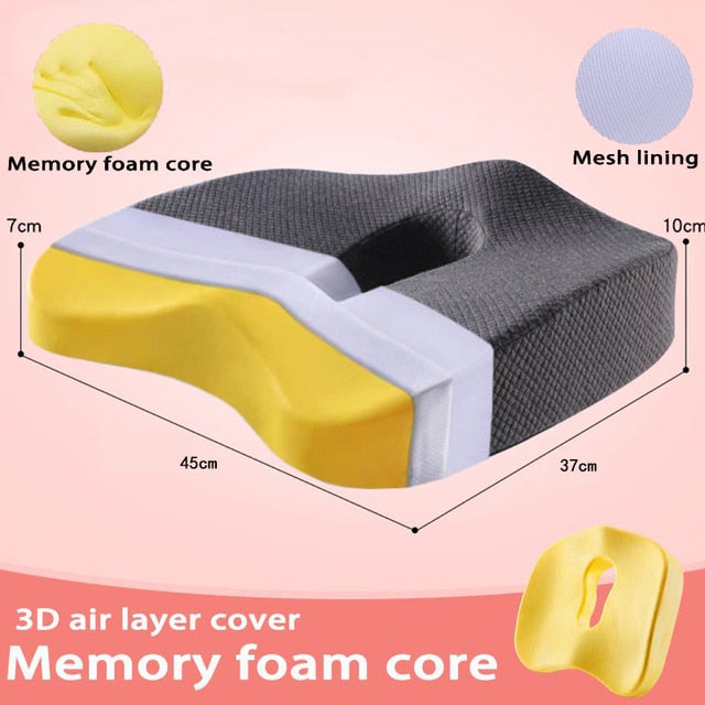 Juego de Almohadas Ortopédicas para Asientos de Espuma Viscoelástica